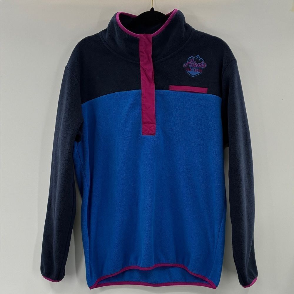 3For$20 ACE USA Blue and Burgundy Pullover Fleece Sweater size Large
